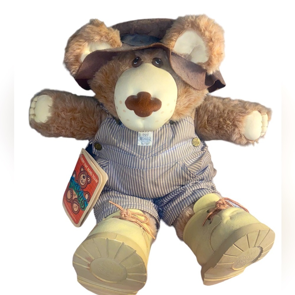 Vintage Furskins Dudley Teddy Bear Plush 22" 1985 Stuffed Toy Xavier Roberts